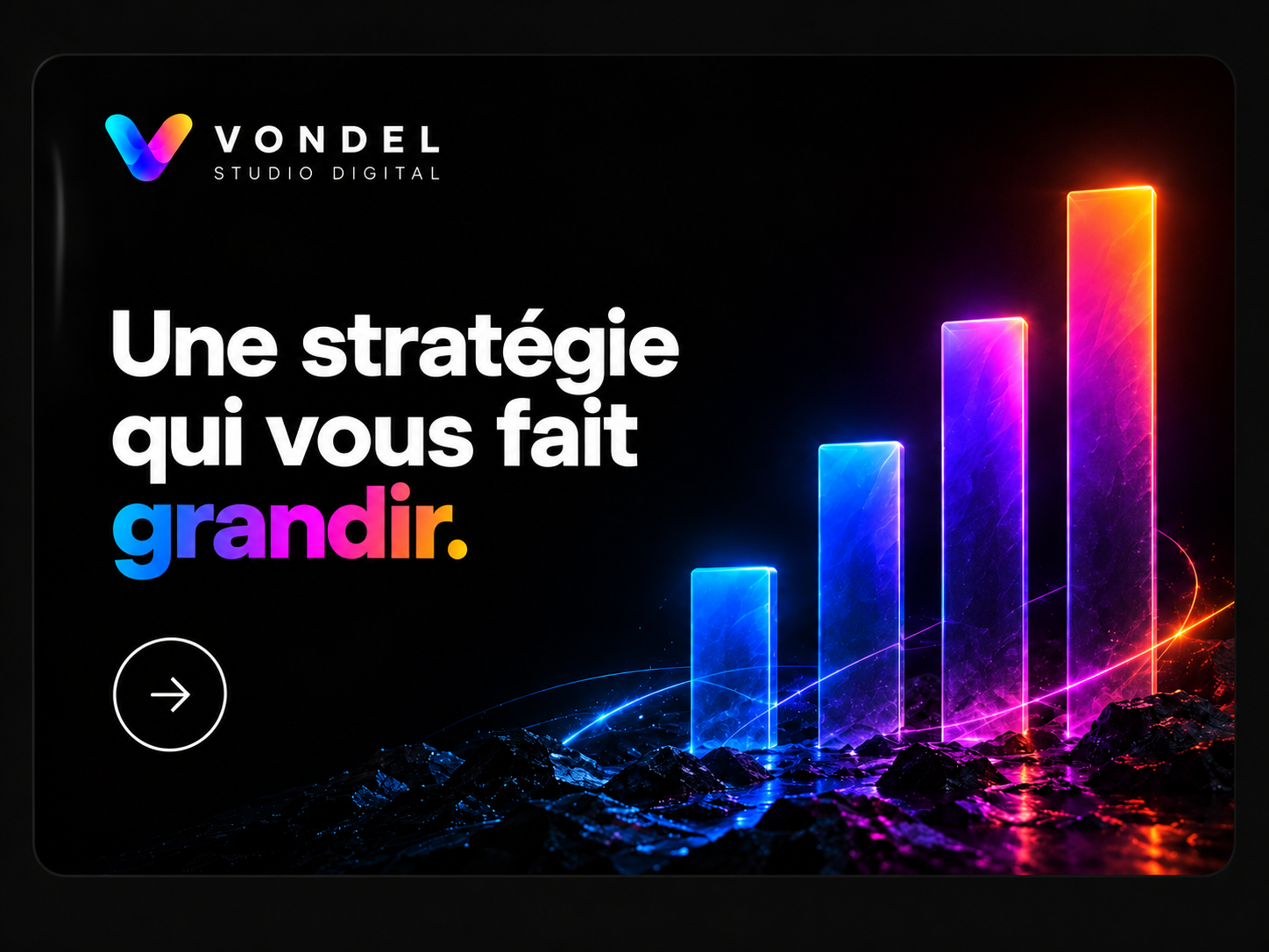 Une stratégie qui vous fait grandir — composition graphique VONDEL
